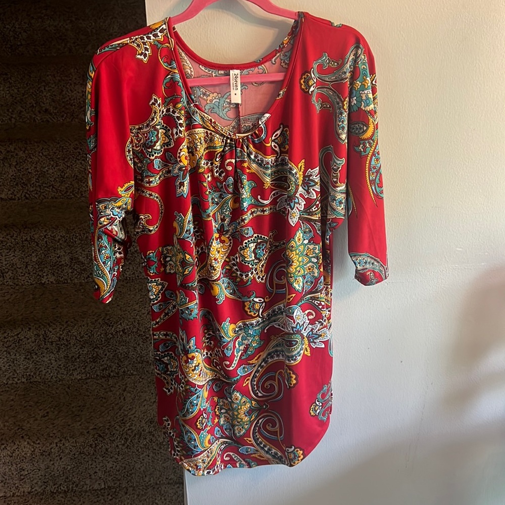 24 seven comfort apparel, women’s medium, long blouse/short dress